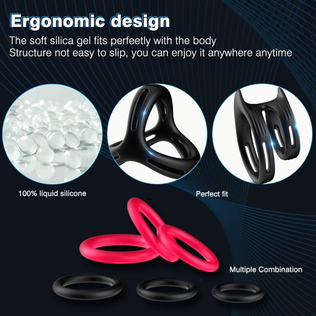 Cock Ring for Male Sex Toy,8 Pcs Different Sizes Premium Quality Silicone Penis Rings for Erection Enhancing,Super Soft Penis Ring,Flexible Long Lasting Stronger Adult Sex Toys