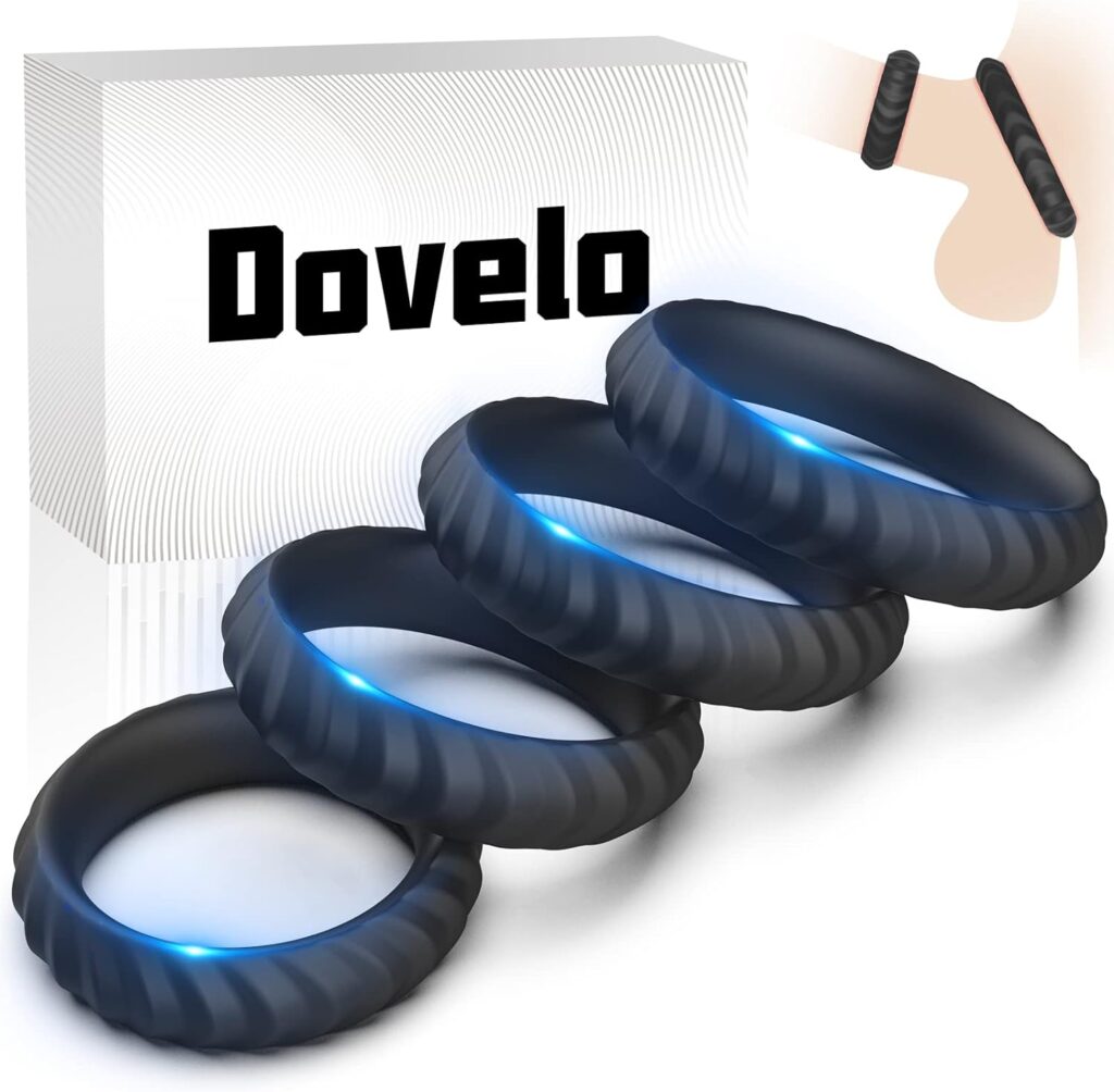 Dovelo Silicone Penis Rings kit, 4 Different Sizes Cock Rings for Men Sex Toy, Adult Sex Toys  Games