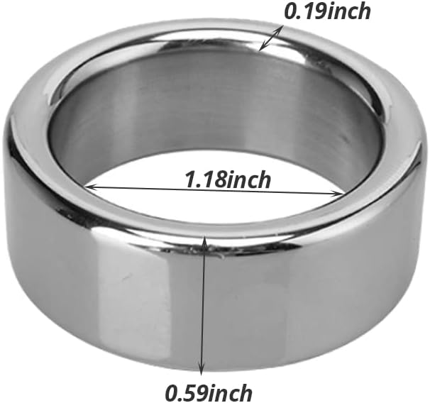 FST Stainless Steel Cock Ring Male Delaying Ejaculation Penis Ring, 1.18