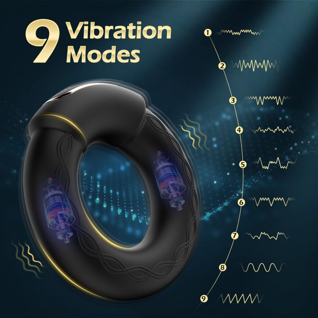 Luxonia Vibrating Cock Ring, 10 Vibrations with Heating Penis Ring Vibrator Sex Toys for Men, Adult Toys Vibrating Penis Ring Male Sex Toys, Cock Ring Vibrator Couples Sex Toys, Adult Sex Toys  Games