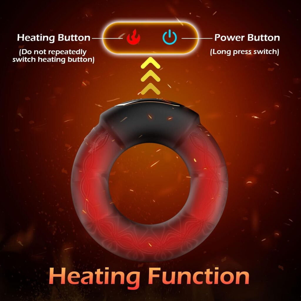 Luxonia Vibrating Cock Ring, 10 Vibrations with Heating Penis Ring Vibrator Sex Toys for Men, Adult Toys Vibrating Penis Ring Male Sex Toys, Cock Ring Vibrator Couples Sex Toys, Adult Sex Toys  Games