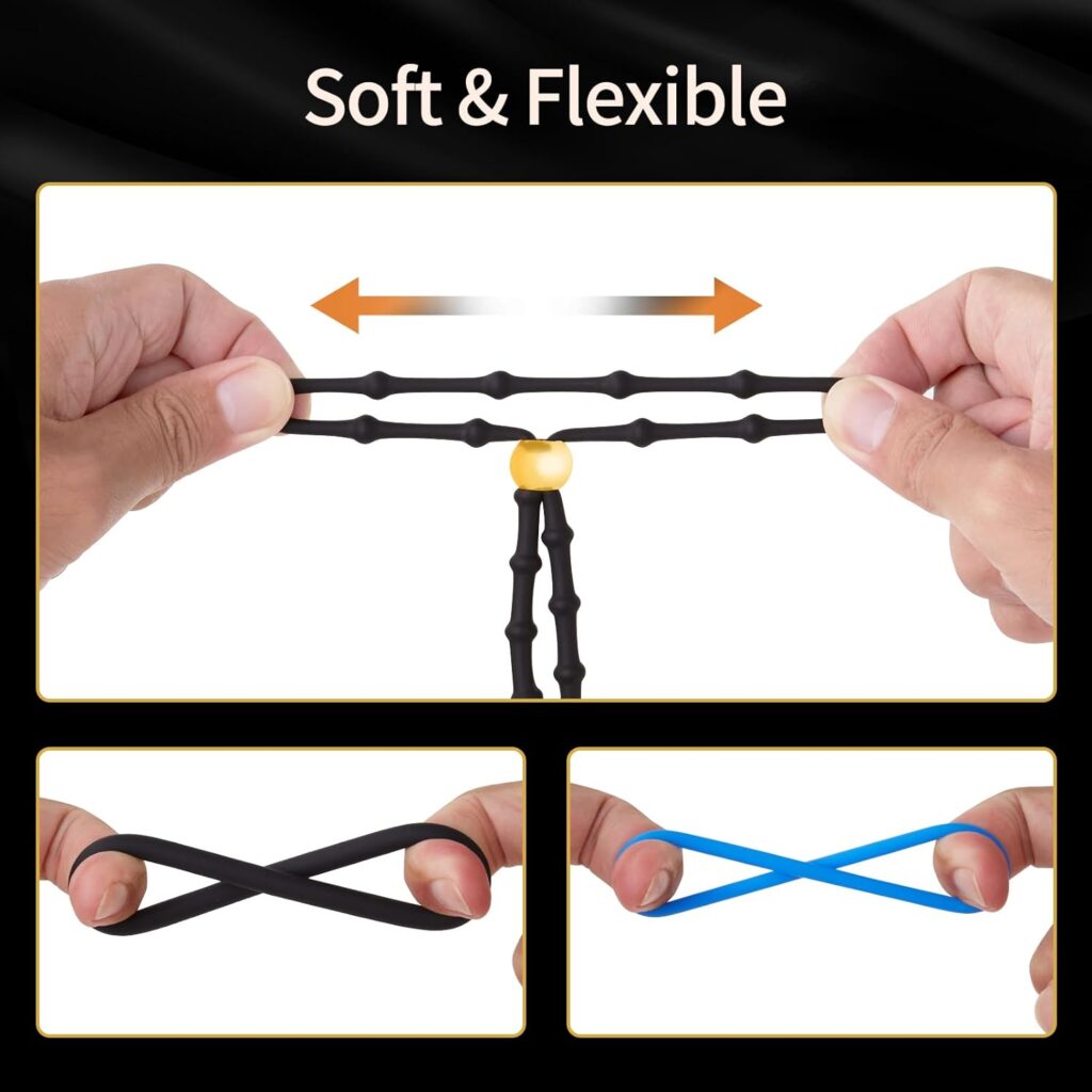 Penis Ring Adult Sex Toys - Silicone Adjustable Male Cock Ties  6 Different Sizes Cock Ring Sets for Erection Enhancing, Long Lasting Stretchy Penis Clamp Cock and Ball Ring for Men
