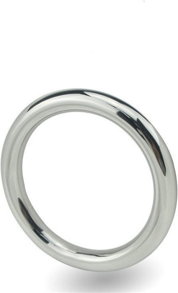 Stainless Steel Penis Cock Rings Metal Ring Penis Loop Metal Delay Ring Stronger Erection Enhancer Sexual Toy for Male(45mm)