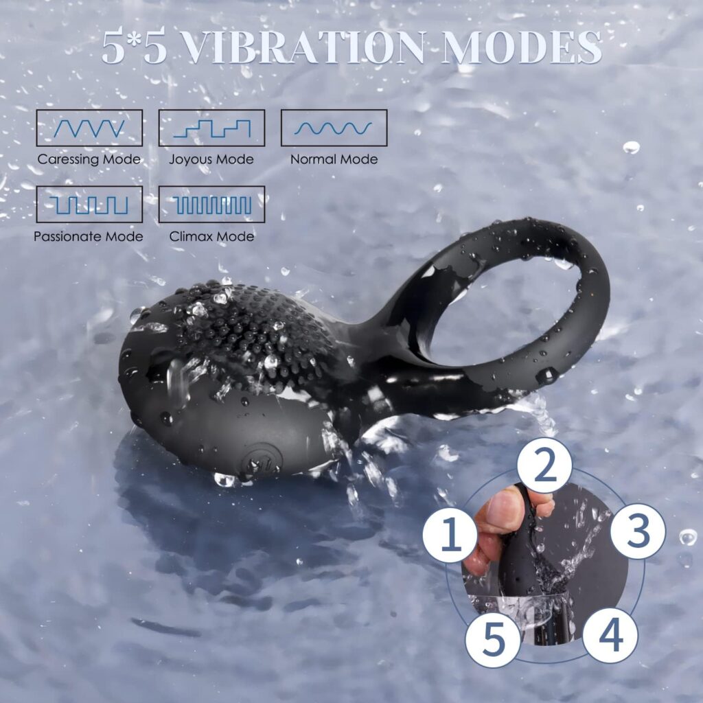Vibrating Cock Ring Sex Toys - SVAKOM Penis Ring Clitoral Vibrators 2 in 1 Male Ring for Couples Pleasure - Men Sex Toy Stimulation with 5 * 5 Vibrations Strechy Adult Sensory Toy , Games