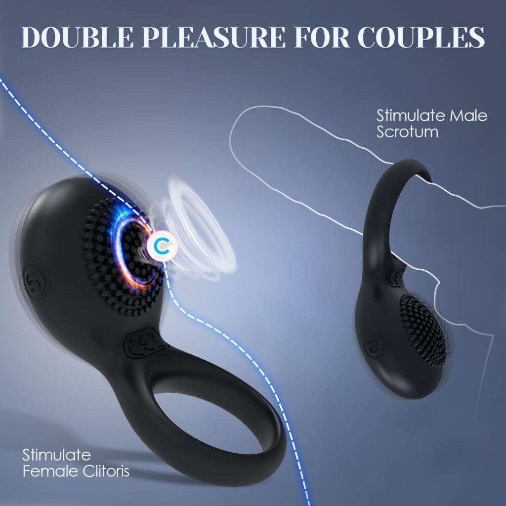 Vibrating Cock Ring Sex Toys - SVAKOM Penis Ring Clitoral Vibrators 2 in 1 Male Ring for Couples Pleasure - Men Sex Toy Stimulation with 5 * 5 Vibrations Strechy Adult Sensory Toy , Games