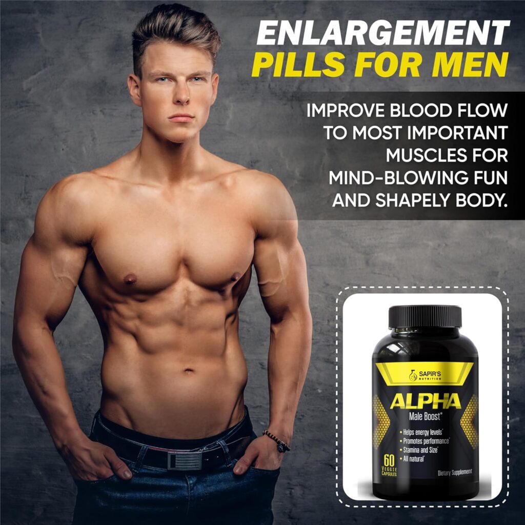 Alpha Enlargement Pills for Men - Increase 2 in 60 Days Muscle Builder for Men - Testosterone Booster for Men - Male Enhancing Supplement - Test Booster, Energy, Strength, Stamina, Endurance