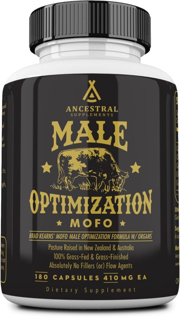 Ancestral Supplements Mofo, Supplements for Men, Support for Test and Energy Levels and Overall Mens Health and Wellness, Non-GMO Grass Fed Beef Organ Supplement with Liver, No Fillers, 180 Capsules