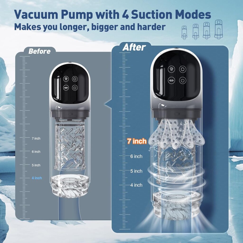 Automatic Male Masturbator Penis Pump, Male Sex Toys for Men Sex Toy Adult Toys Sex Machine Pocket Pussy Male Stroker Male Masturbators with 3 Pump  7 Thrusting Rotating Vibrating Sucking LED Display