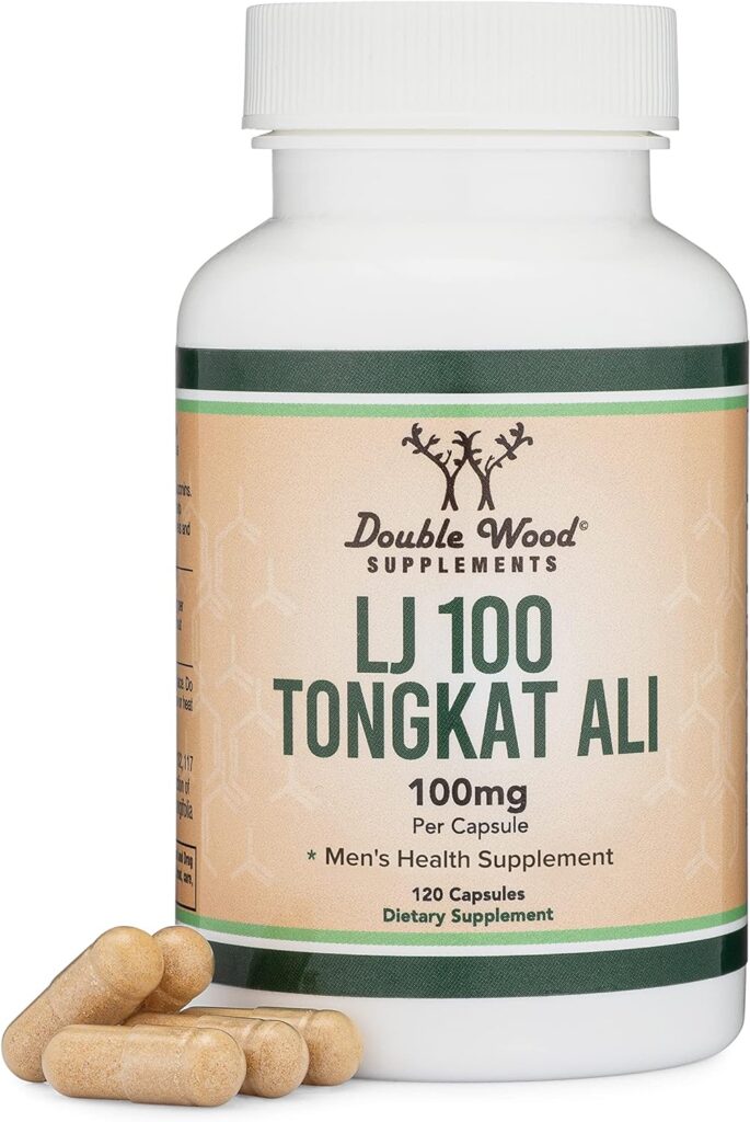 LJ100 Tongkat Ali for Men (120 Capsules) - Only Clinically Proven and Patented Mens Heath Supplement Tongkat Ali Formula (LJ100 Std to 40% Glycosaponins, 22% Eurypeptides) by Double Wood