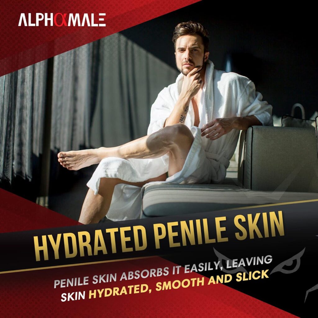 AlphaMale Penile Health Creme - Penile Lotion Moisturizer - Anti-Chafing, Redness, Irritation Moisturizing - Penile Cream To Increase Sensitivity For Men - 4 oz (120 mL)