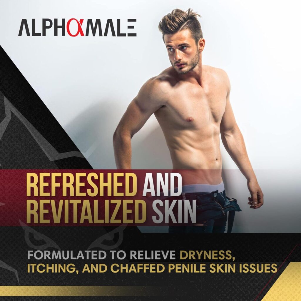 AlphaMale Penile Health Creme - Penile Lotion Moisturizer - Anti-Chafing, Redness, Irritation Moisturizing - Penile Cream To Increase Sensitivity For Men - 4 oz (120 mL)