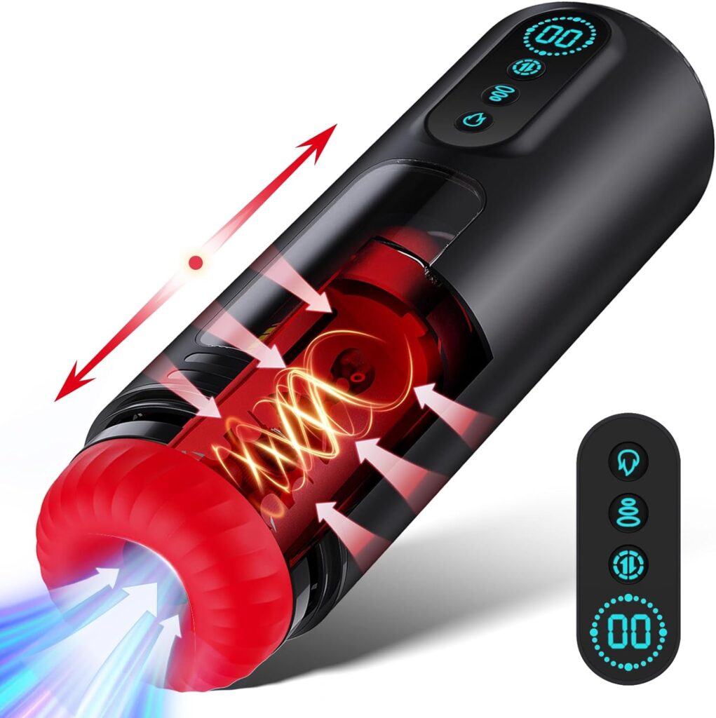 Automatic Male Masturbator - Adult Male Sex Toys for Men Penis Pump with 9 Sucking  Thrusting  Vibrating Modes, Heating Male Stroker Blowjob Sex Machine Sex Toy for Men, LCD Display Pocket Pussy