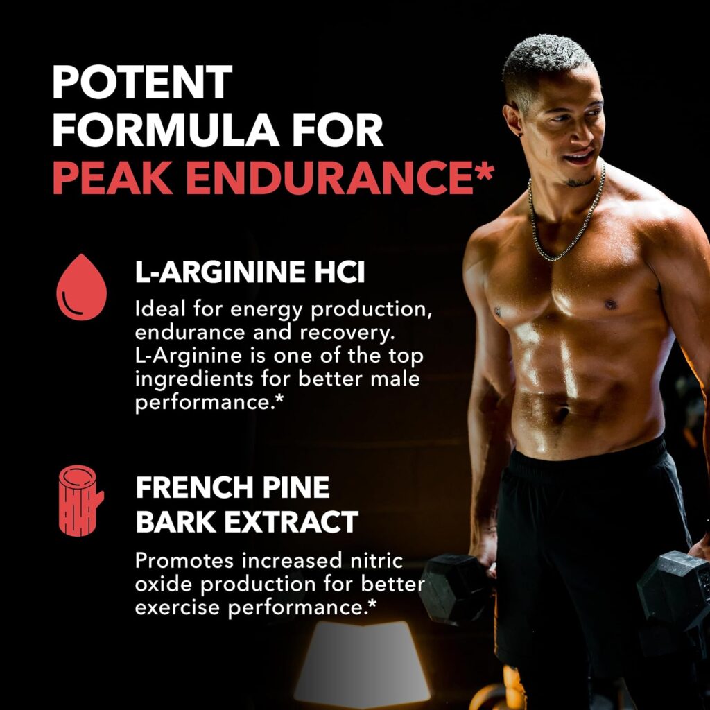 L Arginine Nitric Oxide Supplement | Male Health Nitric Oxide LArginine Capsules | L-Arginine L-Citrulline Complex with Beet Root for NO Boost | Nitric Oxide Flow 30-Days of Endurance  Performance