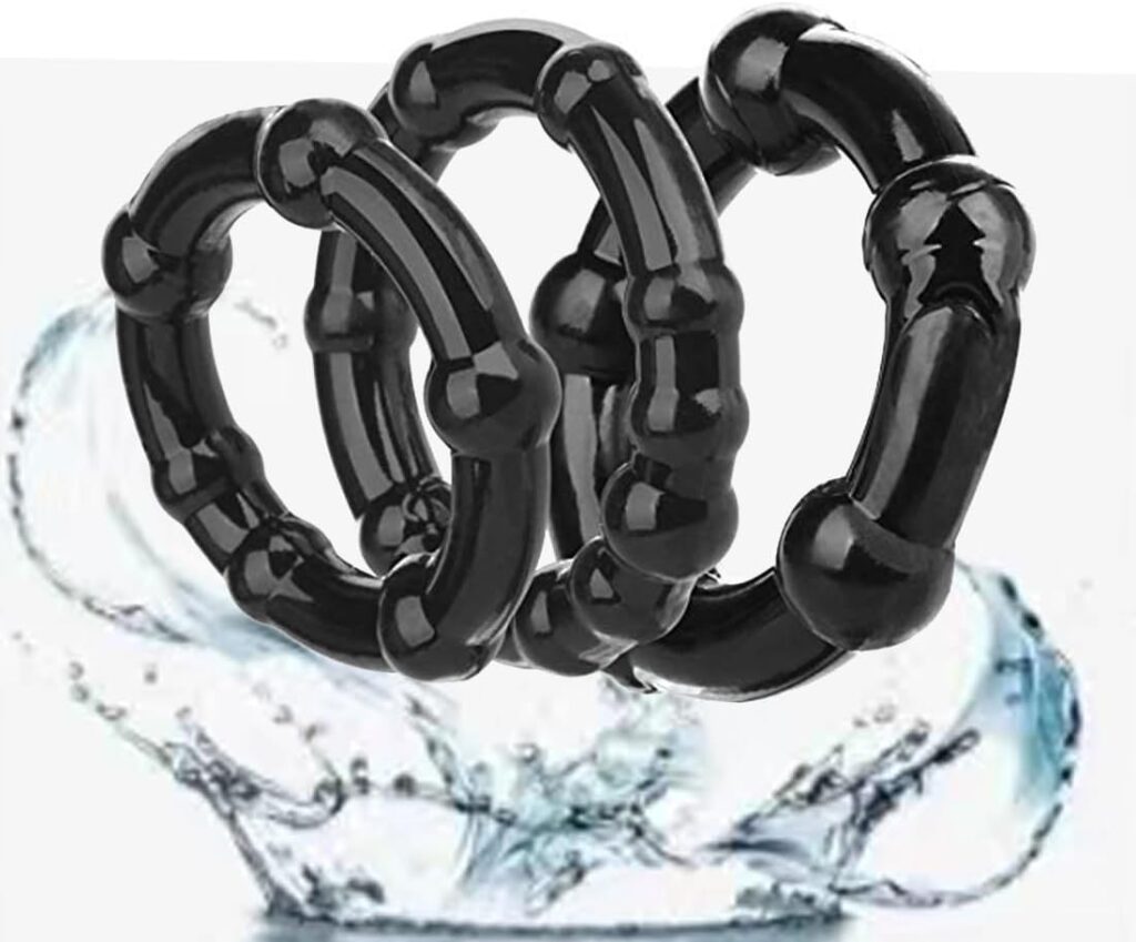 Cock Rings for Male for CookSilicone Couples Penis Rings for Men Cock Ring Adult Cock Rings for Couple Sex Toys Silicone Penis Rings for Male Longer Harder Stronger Machine 3pcs Black 1105-1