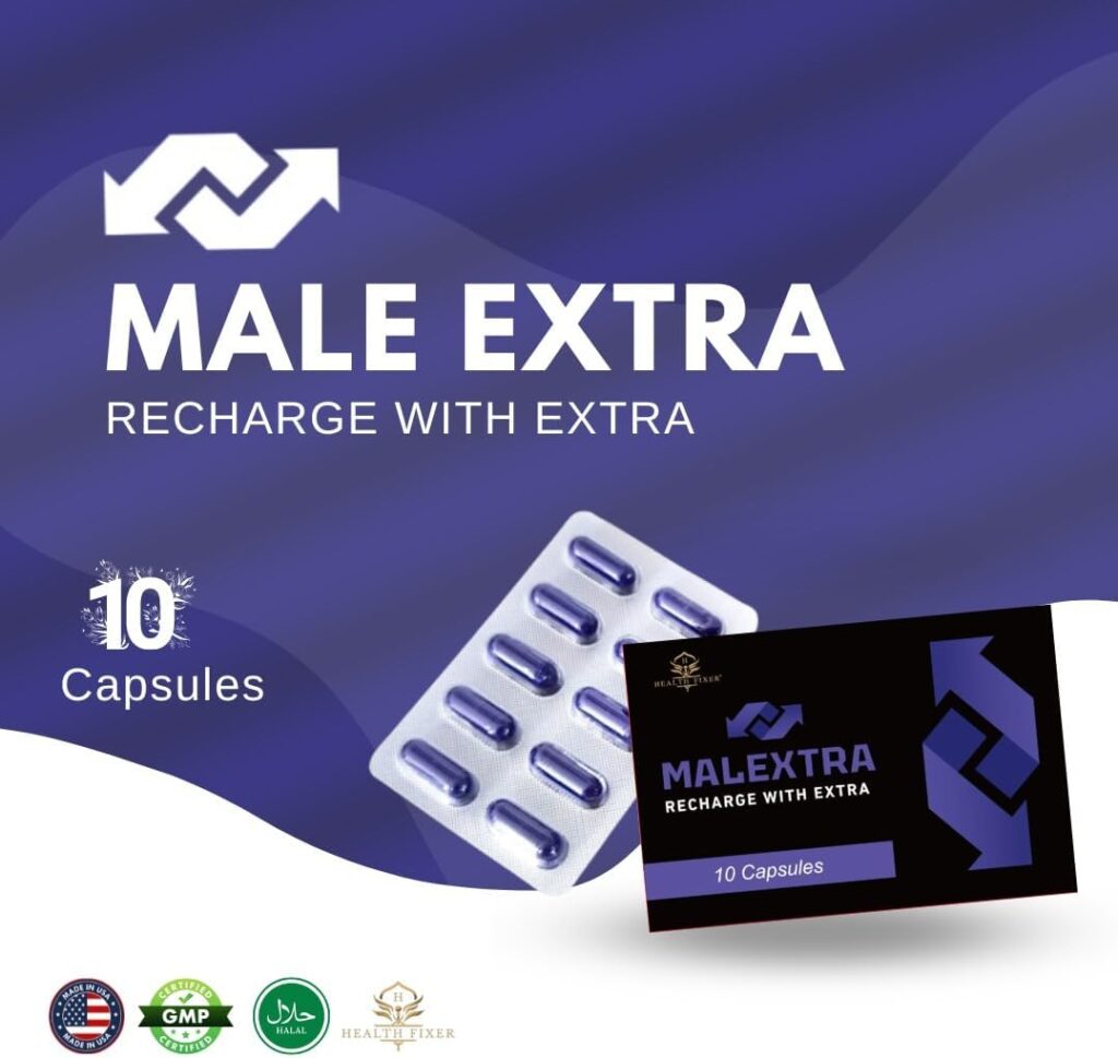 Malextra Recharge with Extra Endurance and Energy Support for Sports Nutrition, Higher Levels of Vitality, Strength, Drive, Power, Stamina - 10 Capsules