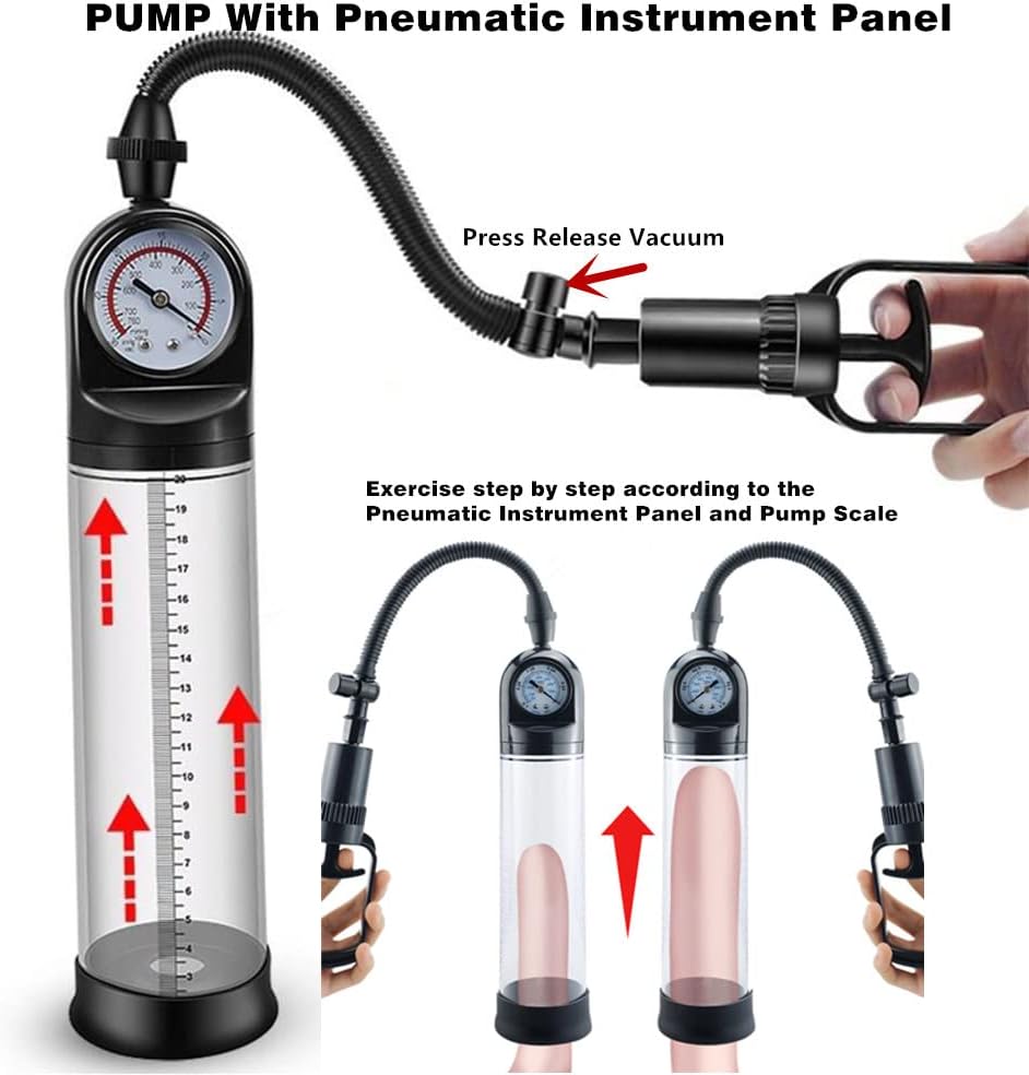 Penis Pump Enlarger,Pussy Pump，Vacuum Pump Cock Sleeve Sexual Enhancer,Stimulating Nipple Clitoral 2 in 1 Adult Toys