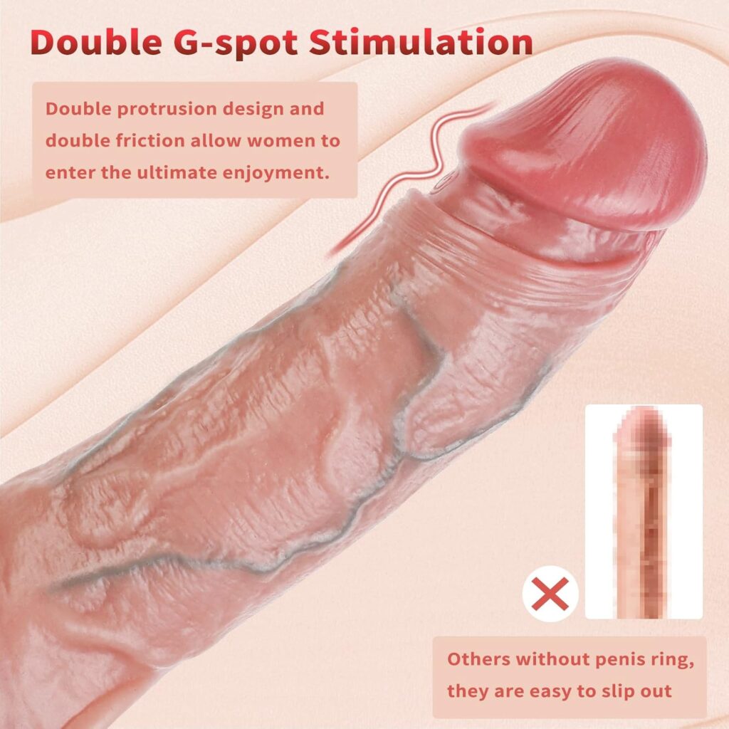 Penis Sleeve Vibrating Cock Sleeve Penis Extender Dildo, Realistic Adult Sex Toys 2.8in Penis Extension Vibrator 10 Modes Remote Control, Elastic Penis Ring to Enlarge Prolong for Men Couples