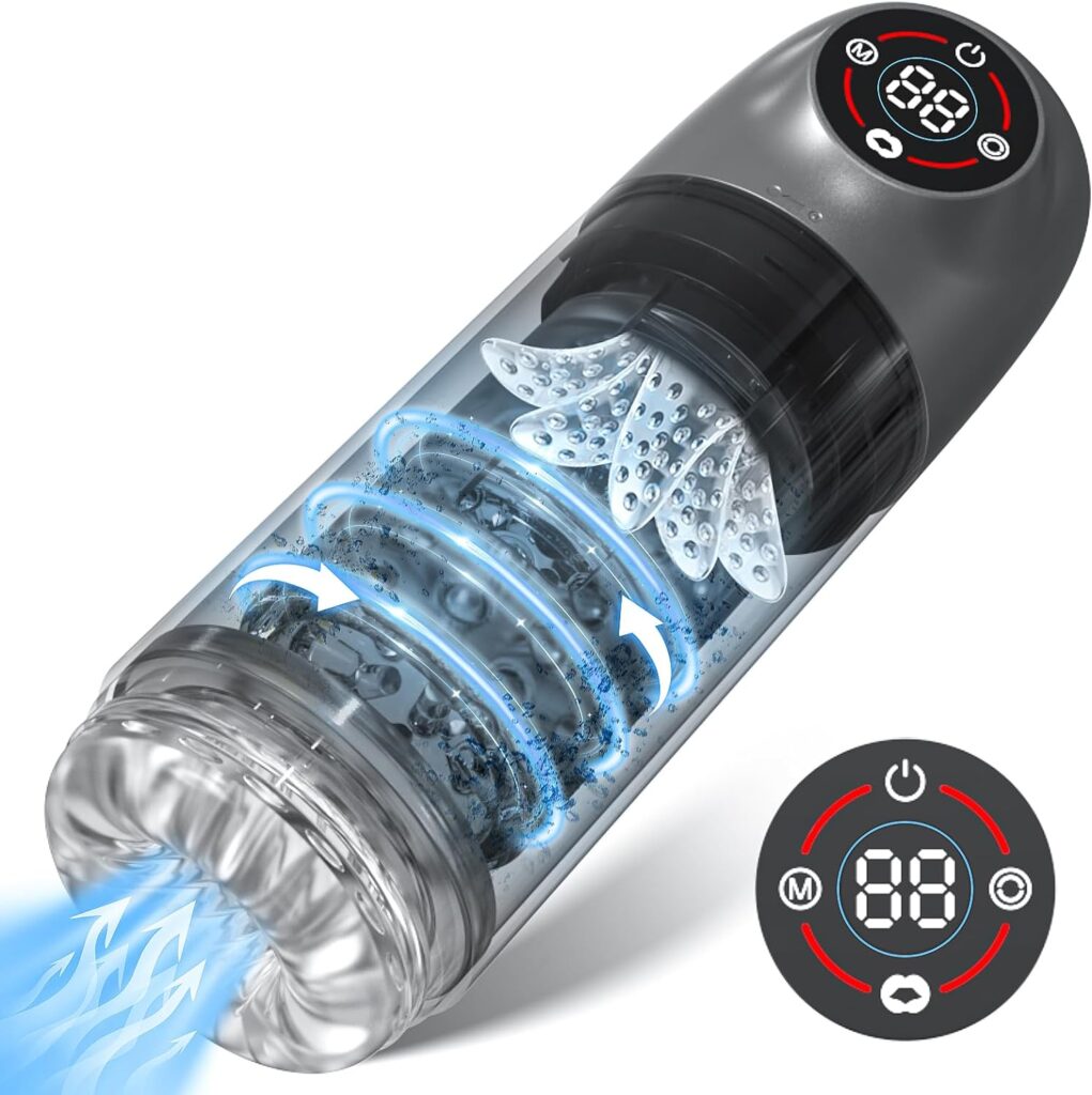 Sex Toys for Men Male Masturbator - Penis Pump  Male Sex Toys in One, Adult Toys with 6s Vacuum Pump  7 Rotating  7 Sucking  7 Licking Mens Sex Toy Pocket Pussy LCD Display Sex Machine