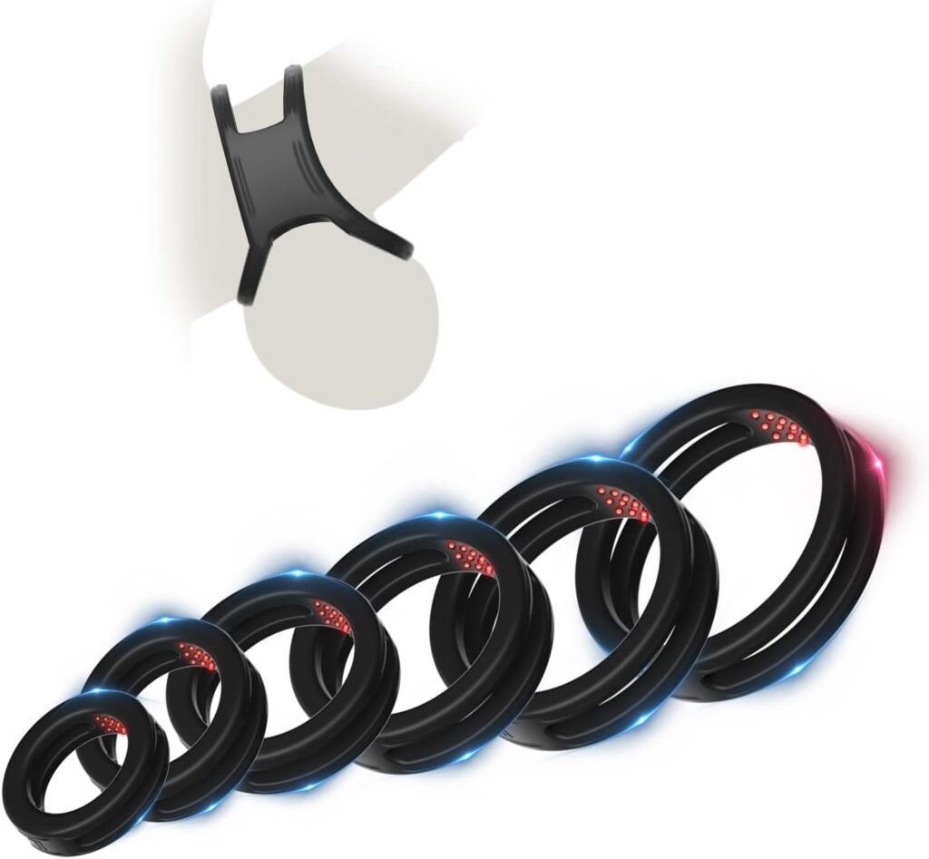 Silicone Penis Rings Set with 6 Different Sizes Cock Rings for Erection Enhancing, Long Lasting Stronger Sex Toy, Adult Sex Toys  Games