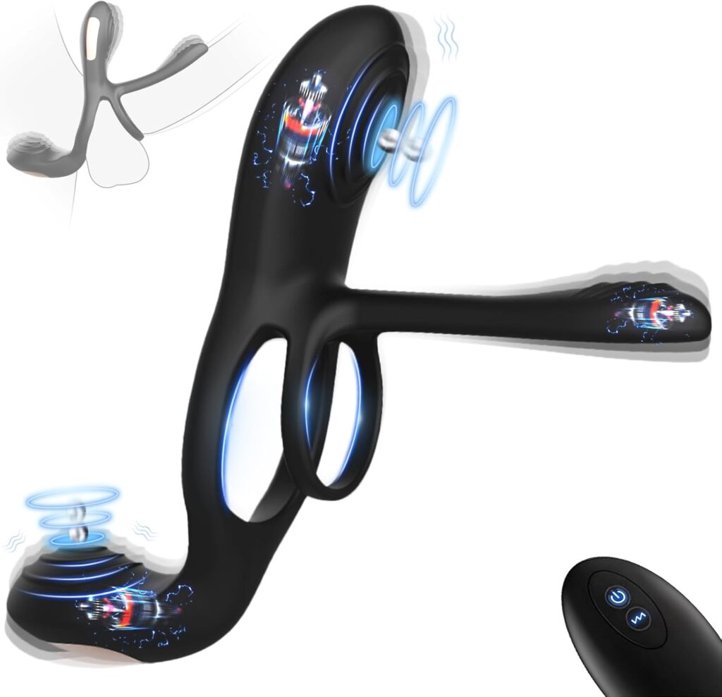 Vibrating Cock Ring with G-spot Clitoral Stimulator, Heseks Penis Ring with 10 Vibration Modes, Sex Toys for Couples for Improve Sexual Performance, Adult Toys Male Sex Toys, Adult Sex Toys  Games