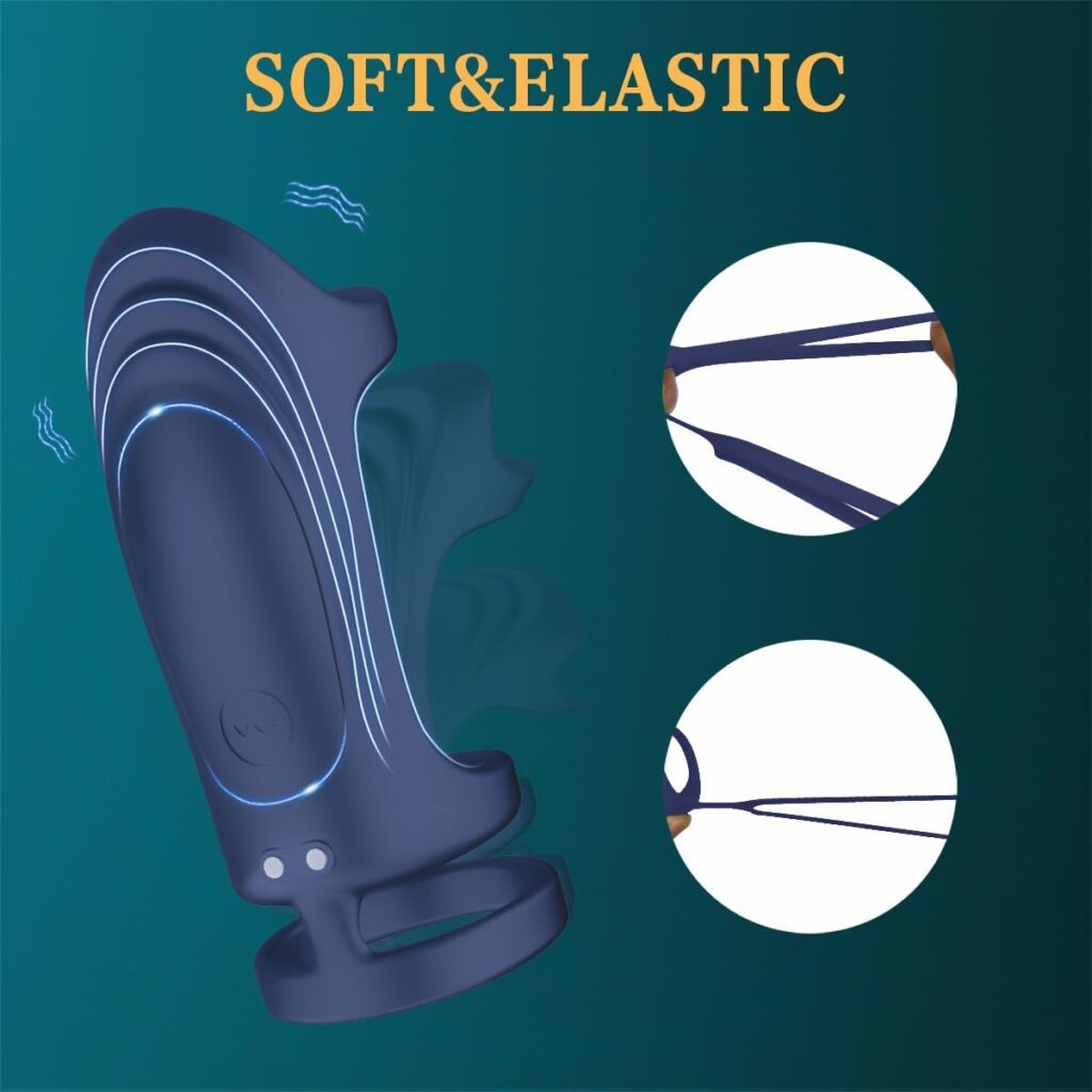 Vibrating Cock Ring Wearable Penis Ring, Sex Toys for Men Vibrator Adult Sex Toys for Couples, APP Control Silicone Stretchy Penis 3 Rings for G Spot Stimulator with 9 Vibrations