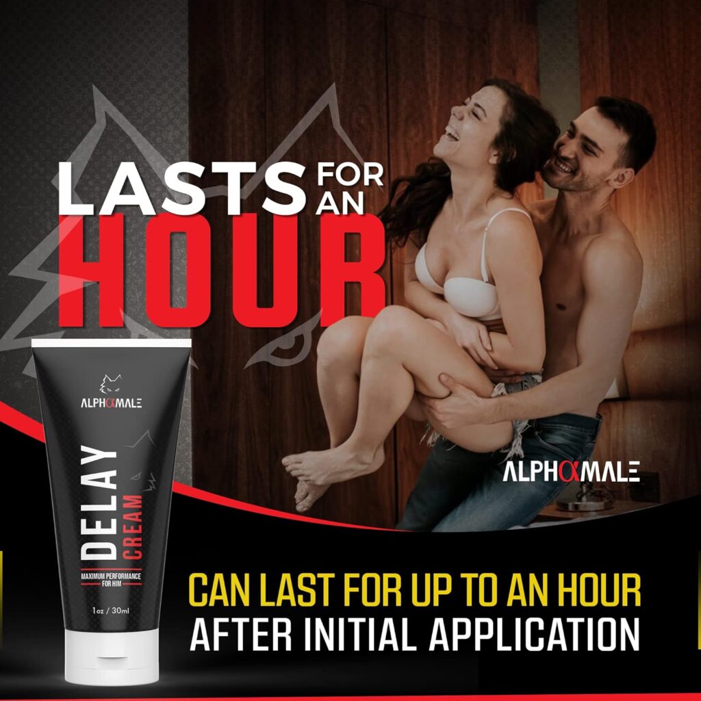 AlphaMale - Delay Cream - Male Genital Desensitizer Topical Lidocaine Numbing Cream - Delay Cream Climax Control for Men - Fast-Acting, Stamina-Enhancing - 1oz (30mL)