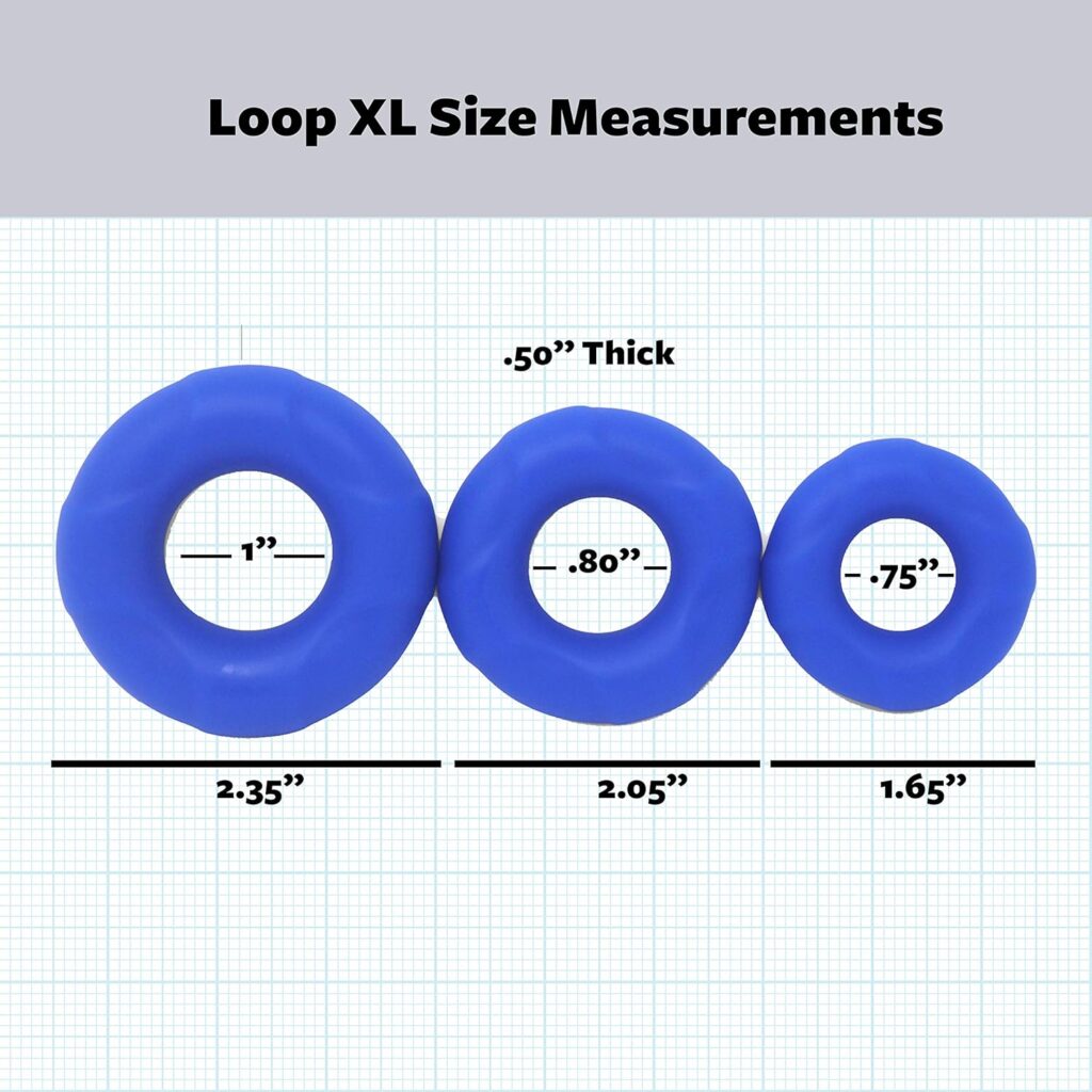 LOOP XL Cock Rings - Medical Grade Silicone Penis Enhancer Set for Men - Last Longer  Get Harder Erections - Supports ED - Set of 3 Small Medium Large - Blue