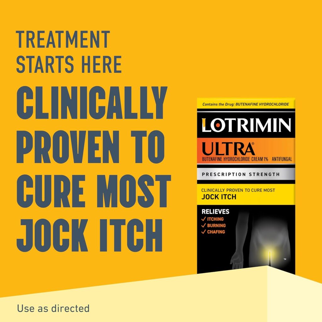 Lotrimin Ultra Antifungal Jock Itch Cream - Powerful Butenafine Hydrochloride Treatment for Jock Itch and Fungal Infections, 0.42 Ounce (12 Grams) (Packaging May Vary)