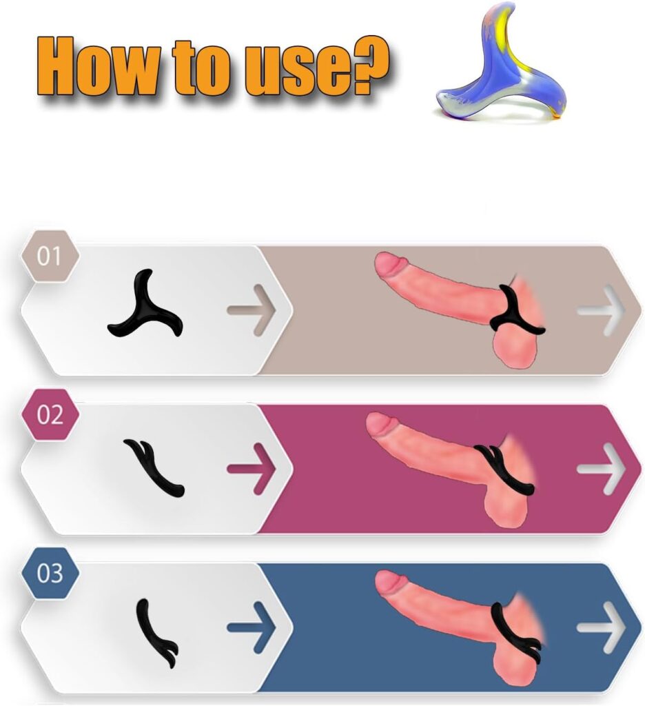 Silicone Penis Ring for Men, MEYILA 3 in 1 Ultra Soft Stretchy Cock Rings for Erection Enhancing, Sex Toy for Men Male Couple Adult, Multicolor