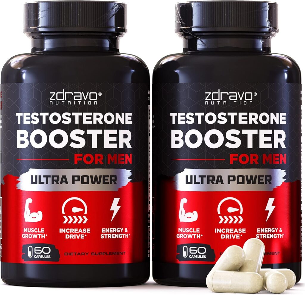 Testosterone Booster - Testosterone Supplement for Men - Workout Supplement for Muscle Growth, Libido, Stamina, Strength, Endurance - Male Enhancing Supplement Pills - Mens Test Booster - Tongkat Ali