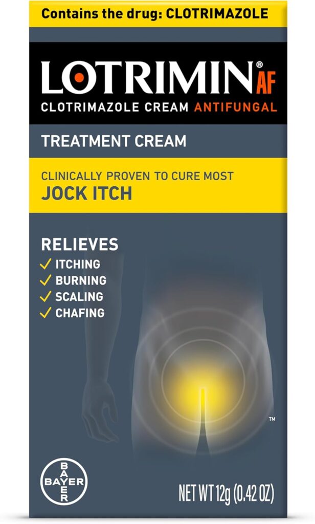 Lotrimin AF Jock Itch Antifungal, Jock Itch, and Athletes Foot Cream, 0.42 Ounce (Pack of 1) (Packaging May Vary)