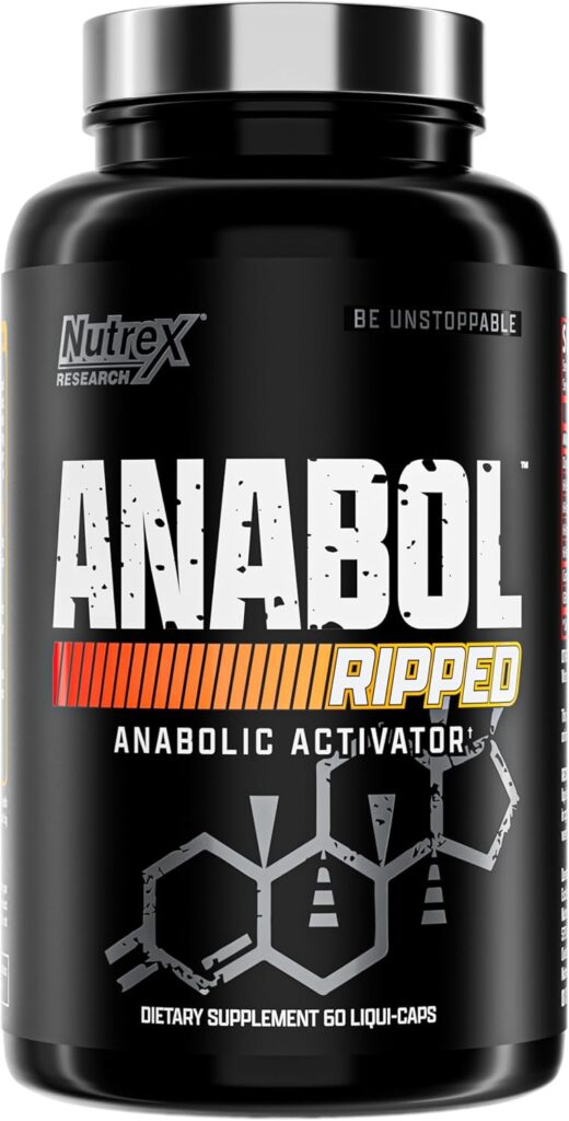 Nutrex Research Anabol Ripped Anabolic Muscle Builder for Men, 2-in-1 Muscle Builder and Shredding Supplement, (60 Count)