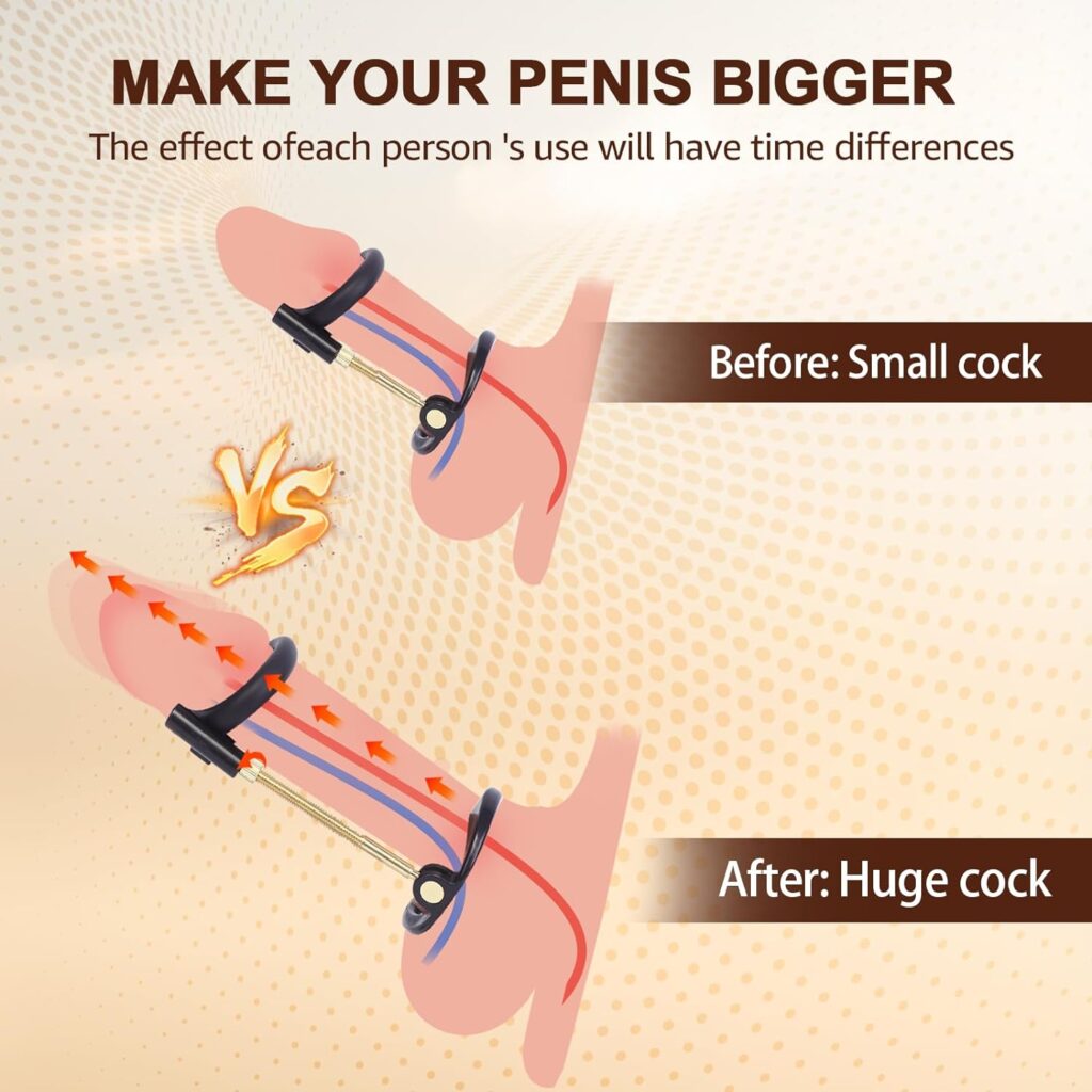 Penis Extender Adjustable Stretching Kit, Penis Stretcher Exercises for Male Penis Enlargement, Penis Pumps Sex Toys for Men, Longer Erection Time Wearable Penis Training Device…