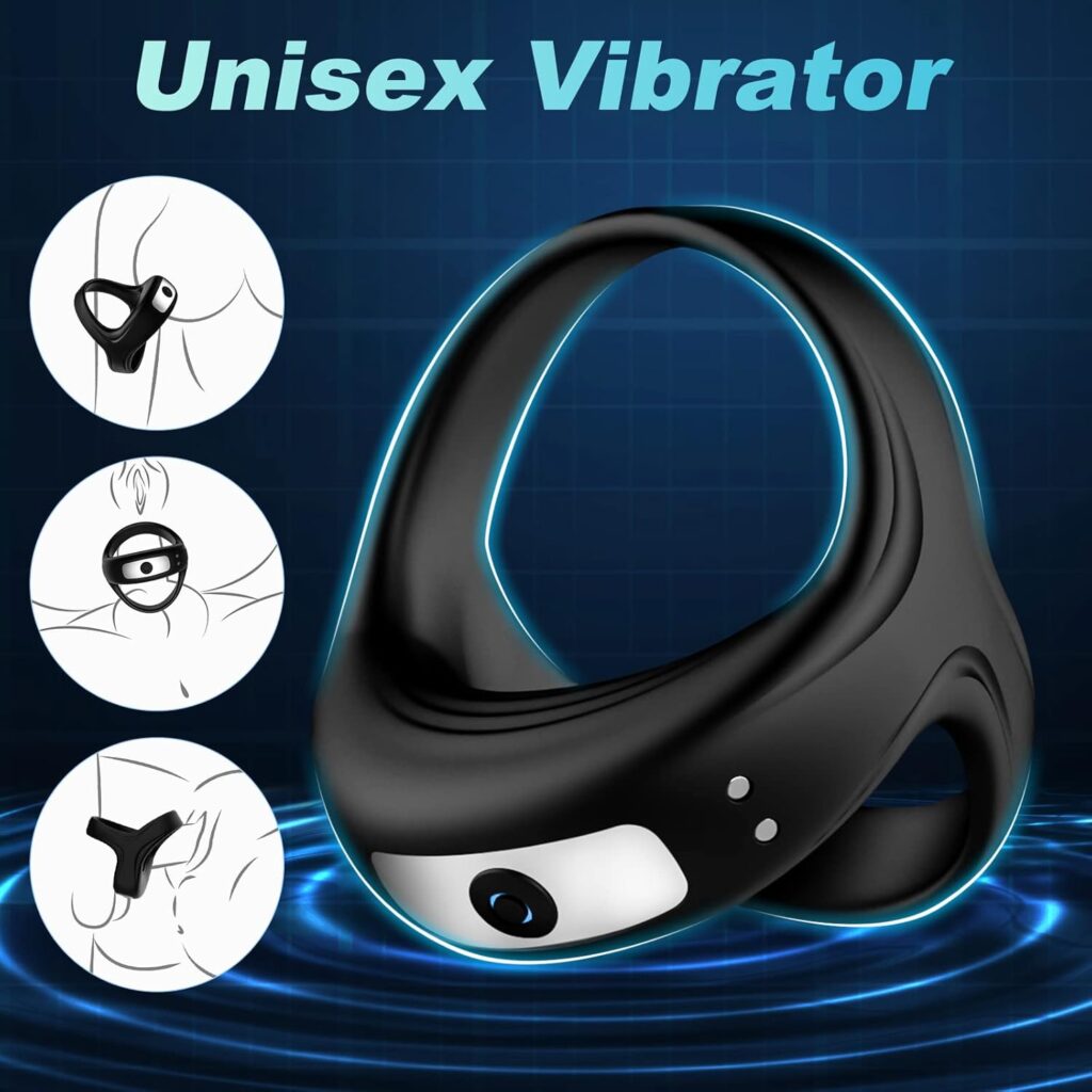 Vibrating Penis Ring Cock Ring - Super Soft Cock Ring for Men Pleasure Enhance, Triangular Silicone Penis Ring with 10 Intense Vibration Modes, Male Sex Toys, Adult Sex Toys for Men Couples Pleasures