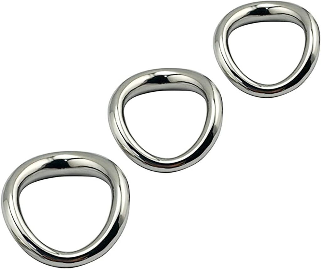 Penis Ring Metal Curved Cock Ring Stainless Steel Scrotum Stretcher Smooth Comfortable Erection Ring Without Burrs Mens Bondage Sex Toys (A5)