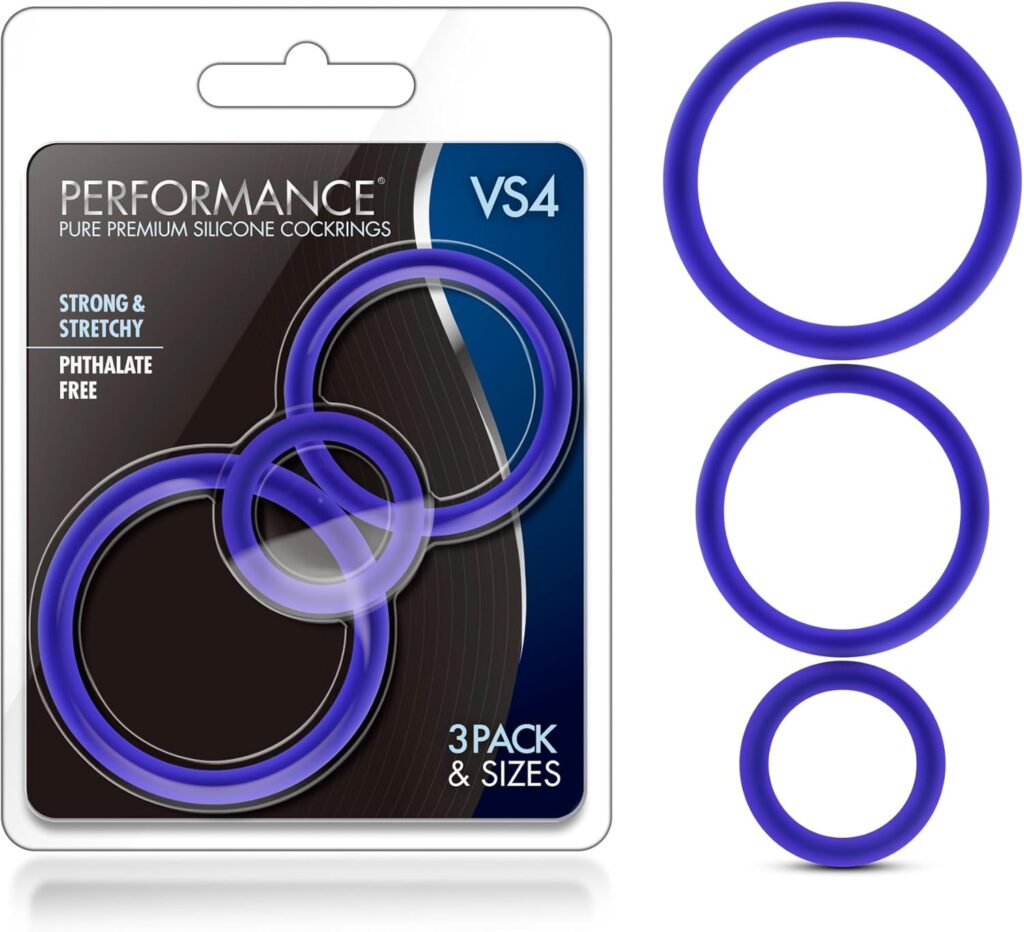 Performance - 3 Pack Male Enhancement Silicone Penis Cock Ring Erection Enhancing C-Rings Set - 3 Sizes