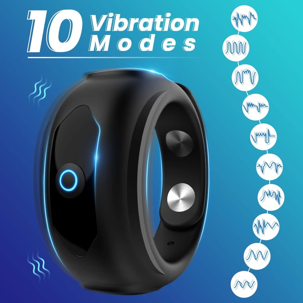 Vibrating Penis Ring, Amortoy Adjustable Silicone Cock Rings Vibrator with 10 Intense Vibration Modes for Longer  Stronger Erection Male Sex Toys for Men, Vibrating Cock Ring Adult Sex Toys  Games