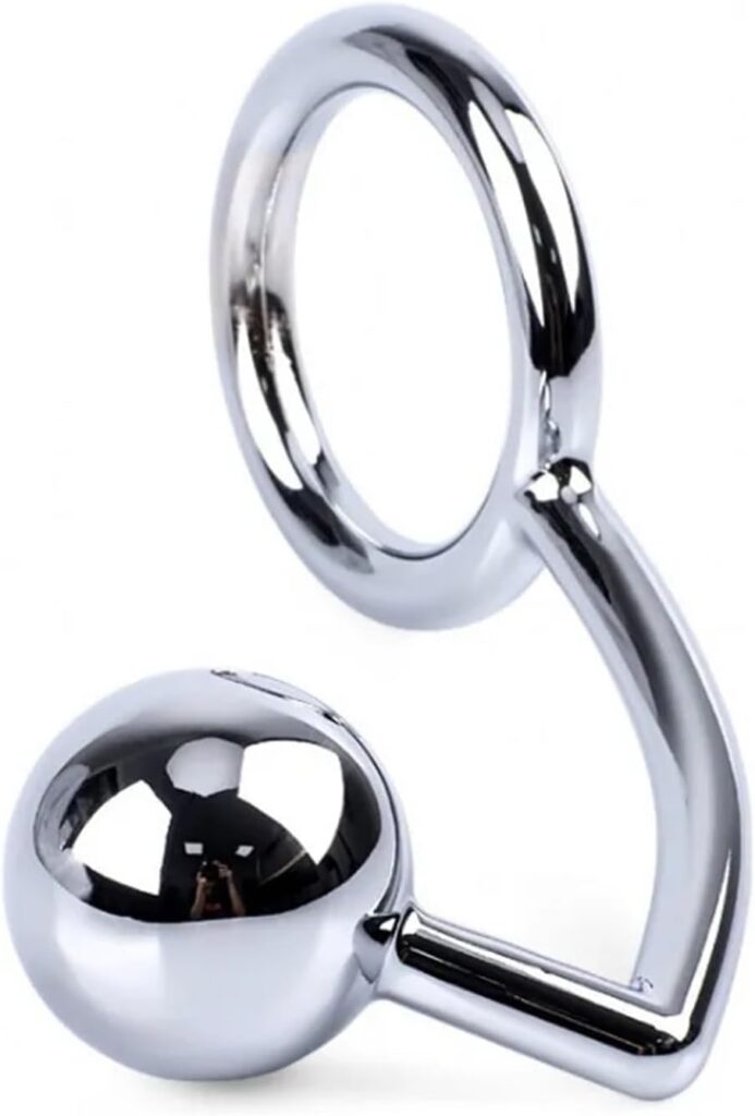 3 Sizes Large Ball Anal Plug Penis Ring Metal Sex Toysdelay Ejaculation Stainless Steel Cock Ring (Color : Big)