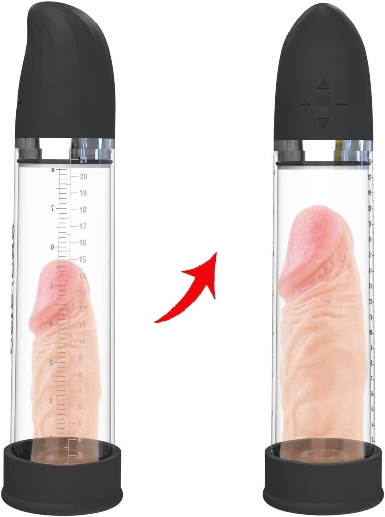 Electric Penis Vacuum Pump, Ussato Rechargeable Automatic High-Vacuum Penis Enlargement Extend Pump with 5 Suction Intensities, Penis Enlarge Air Pressure Device for Stronger Bigger Erections