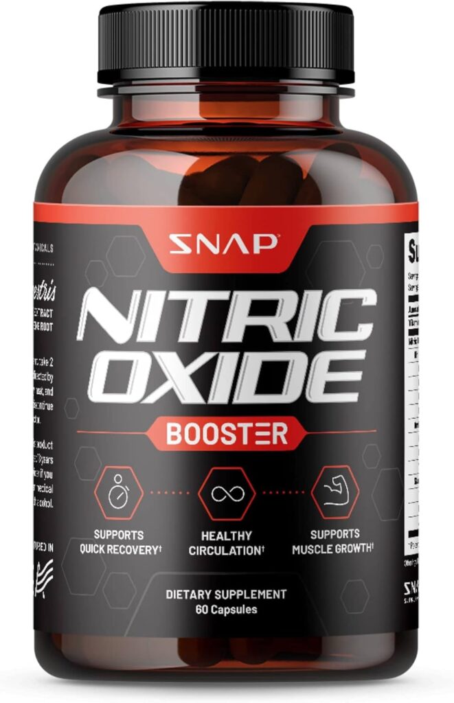 Snap Supplements Nitric Oxide Booster, Support Healthy Blood Pressure, Nitric Oxide Supplements for Men and Women, 60 Capsules