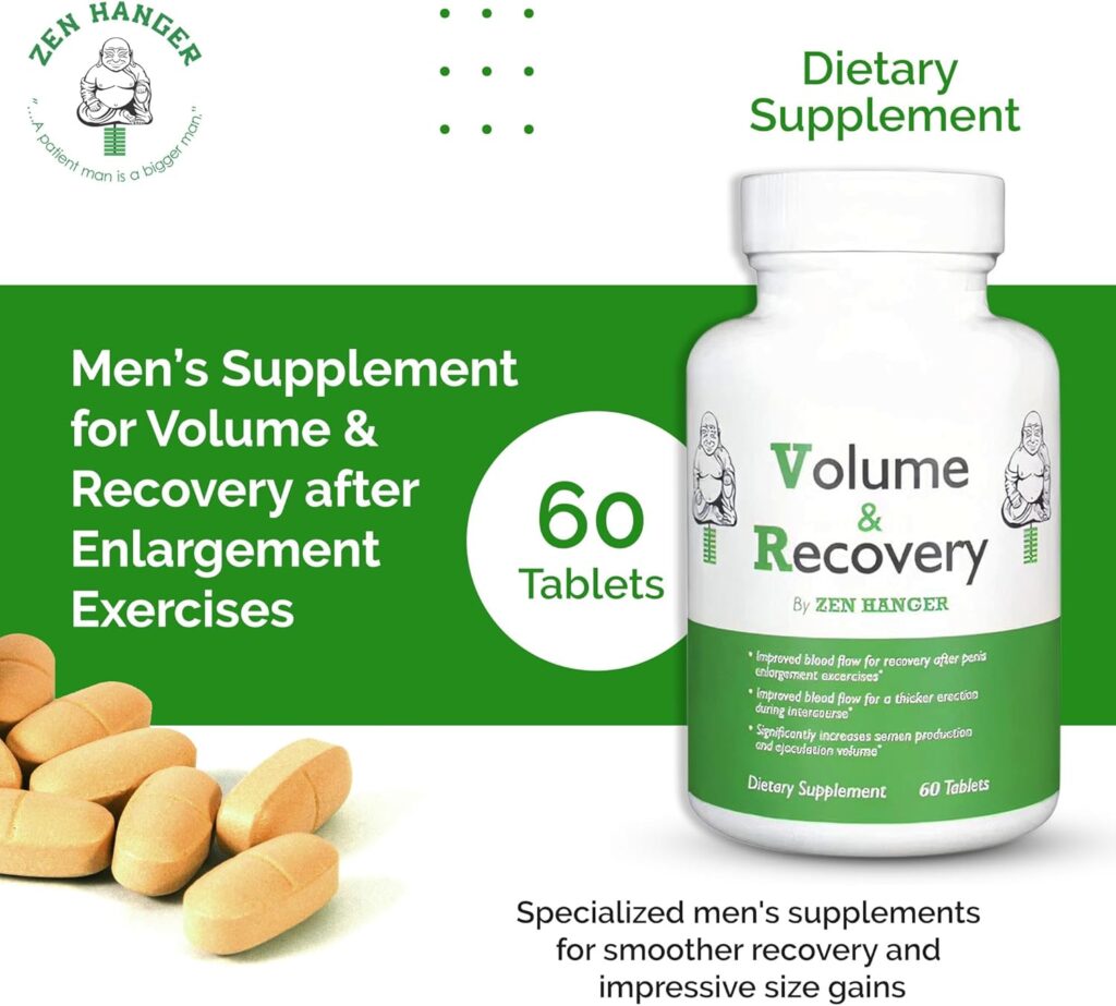 Zen Hanger Male Enhancement Pills to Increase Size Permanently (60 Count/Bottle, 1 Bottle) - Mens Supplement for Size  Recovery After Enlargement Exercises - Penis Pills for Girth and Enlargement