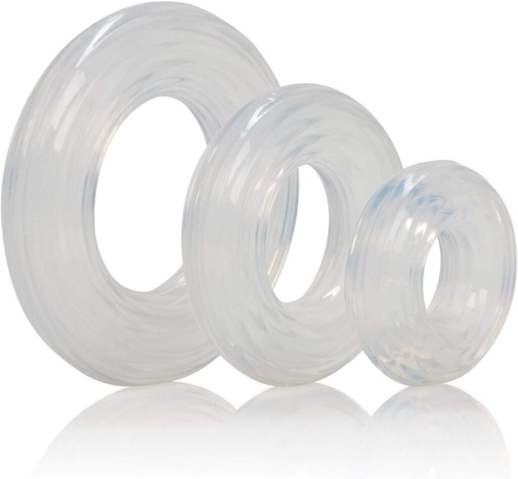 CalExotics Novelties Premium Silicone Ring Set, Clear