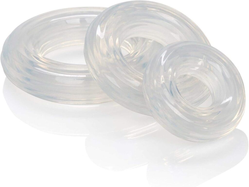 CalExotics Novelties Premium Silicone Ring Set, Clear