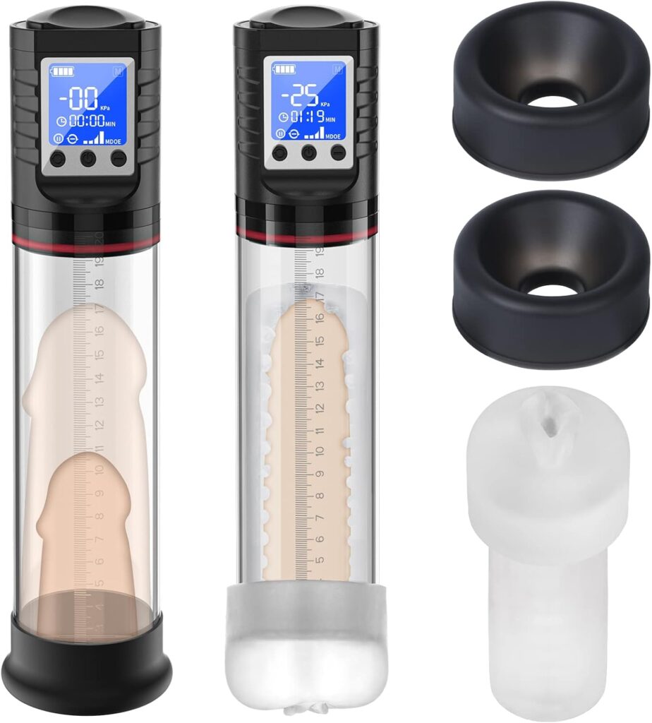 Electric Penis Vacuum Pump, Efgove Male Masturbator with 4 Suction Intensities Rechargeable Automatic Penis Enlarge Air Pressure Device Adult Sex Toys for Men