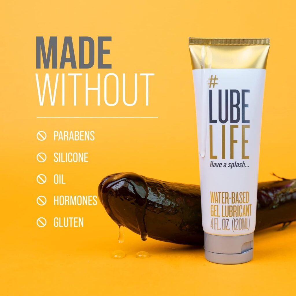 Lube Life Handie Cream, Water-Based Lube for Men and Couples, Made with Natural Ingredients, Creamy Texture, 4 Fl Oz