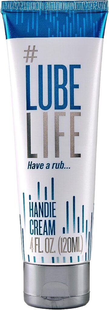 Lube Life Handie Cream, Water-Based Lube for Men and Couples, Made with Natural Ingredients, Creamy Texture, 4 Fl Oz