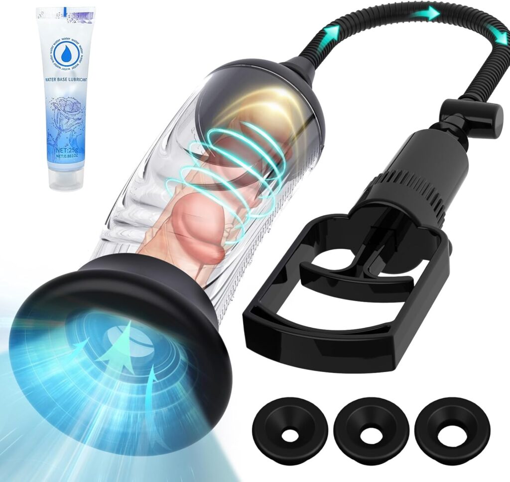 Manual Penis Vacuum Pump, Penis Enlargement Extend Pump, Penis Enlarge Air Pressure Device for Men Stronger Bigger Erections, Adult Male Sex Toys for Men