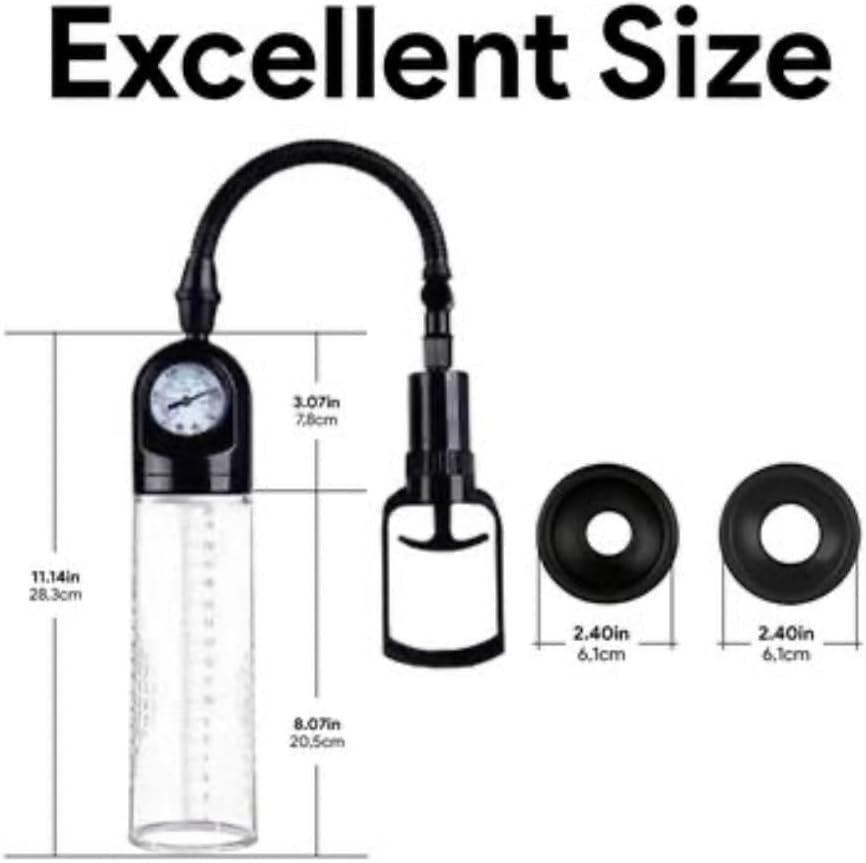 PassionPlay Penis Pump with 2 Suction Sleeves - Manual Penis Extender for Male Erection - Adult Toy, Penis Stretcher  Sexual Vacuum Pump for Men - Male Sex Toy