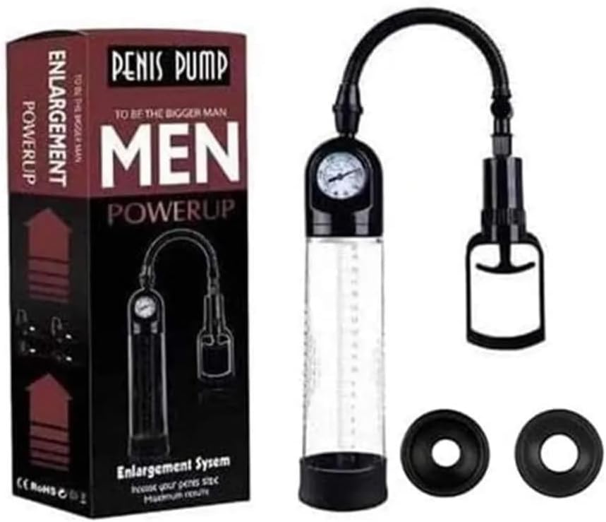 PassionPlay Penis Pump with 2 Suction Sleeves - Manual Penis Extender for Male Erection - Adult Toy, Penis Stretcher  Sexual Vacuum Pump for Men - Male Sex Toy