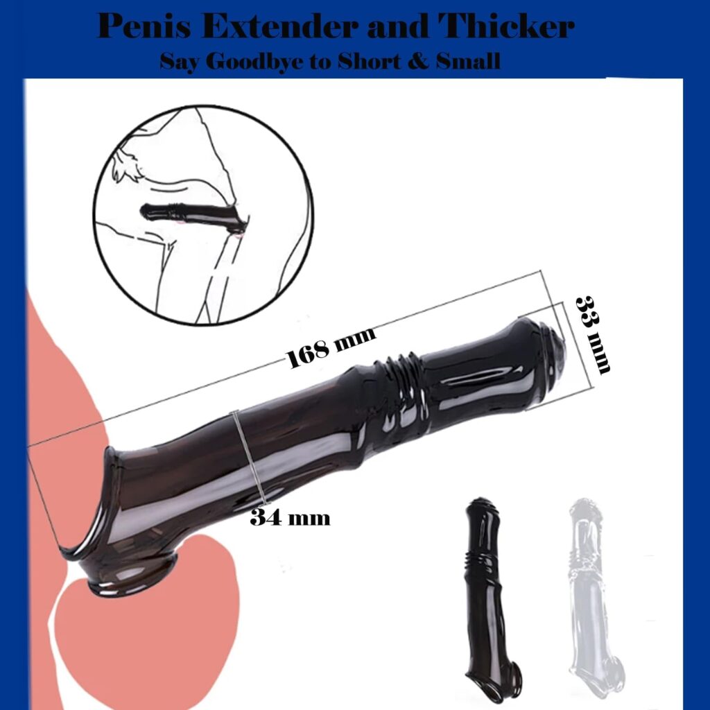 Penis Sleeve Penis Pump Sex Toys for Men, Cockring Penis Ring Extender Mens Sex Toys with Ball Stretcher, Fantasy Monster Horse Dildo Sleeve Penis Exlarger Extension Adult Male Sex Toys for Couples